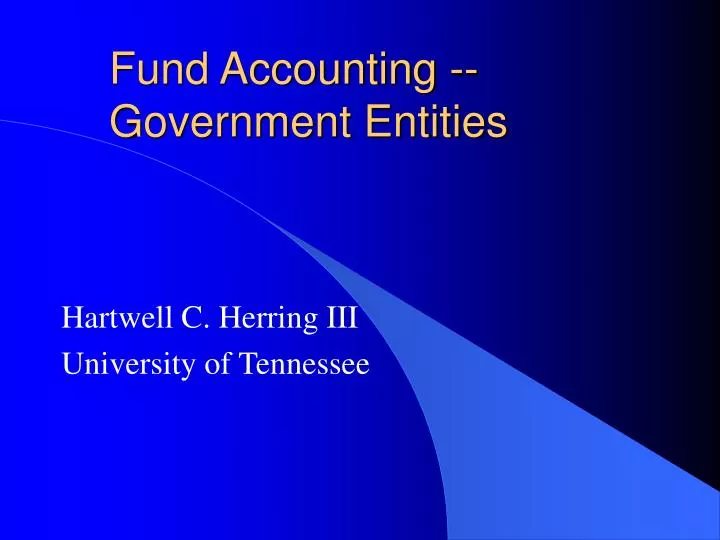 fund accounting government entities