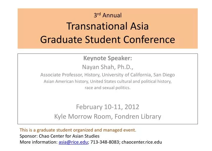 3 rd annual transnational asia graduate student conference
