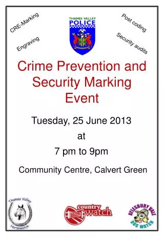 Crime Prevention and Security Marking Event