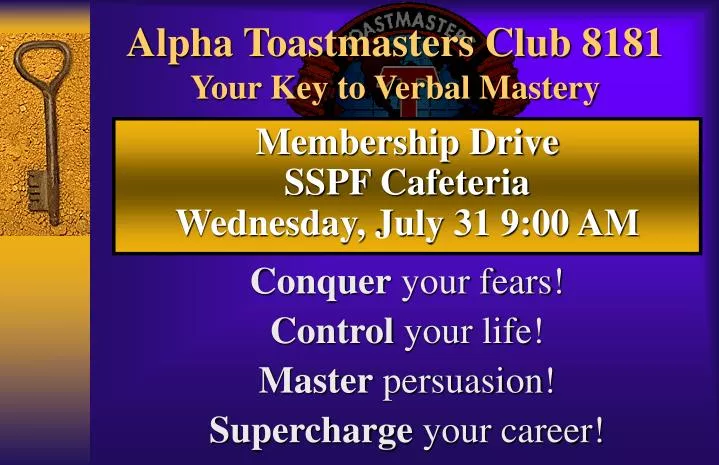 alpha toastmasters club 8181 your key to verbal mastery