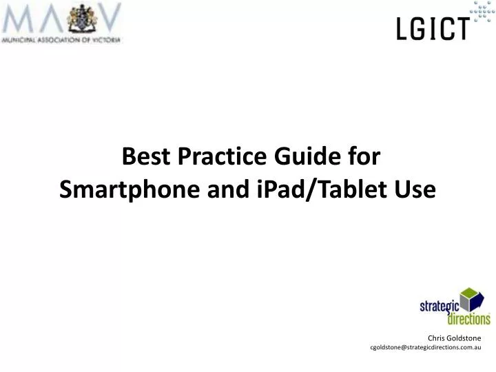 best practice guide for smartphone and ipad tablet use