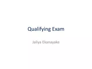 Qualifying Exam