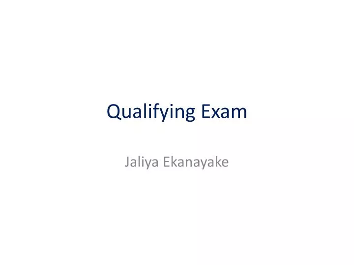 qualifying exam