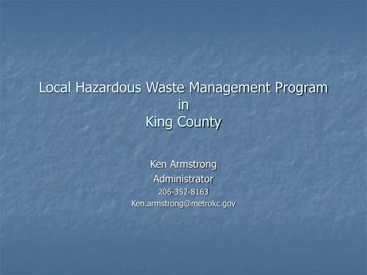 local hazardous waste management program in king county