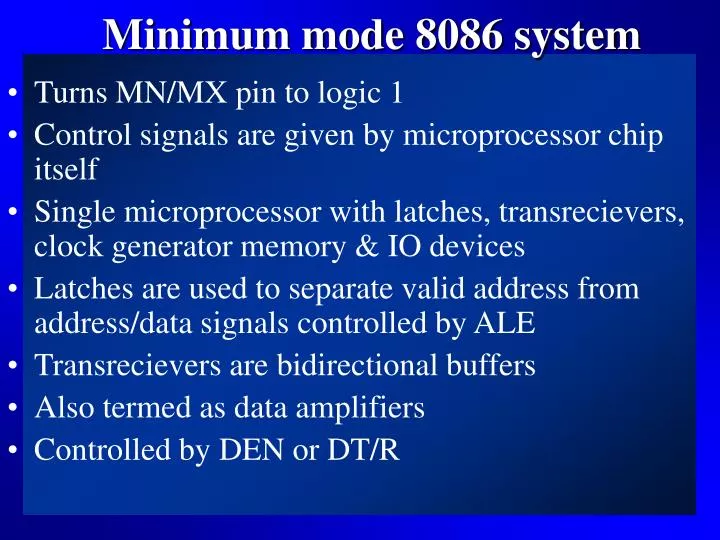 minimum mode 8086 system