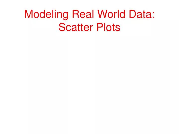 modeling real world data scatter plots
