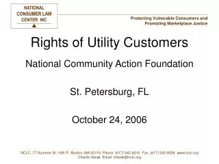 Rights of Utility Customers