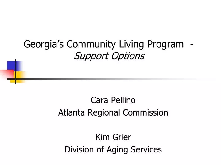 georgia s community living program support options