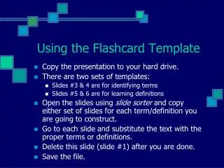 Using the Flashcard Template