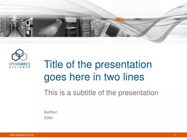 title of the presentation goes here in two lines