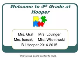 welcome to 4 th grade at hooper