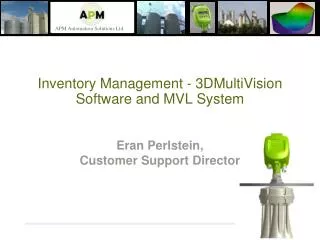 Inventory Management - 3DMultiVision Software and MVL System