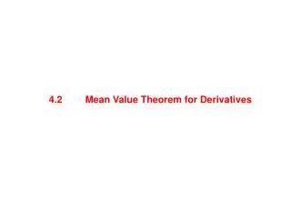 Mean Value Theorem for Derivatives