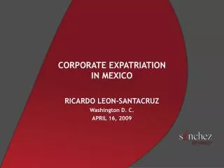 CORPORATE EXPATRIATION IN MEXICO