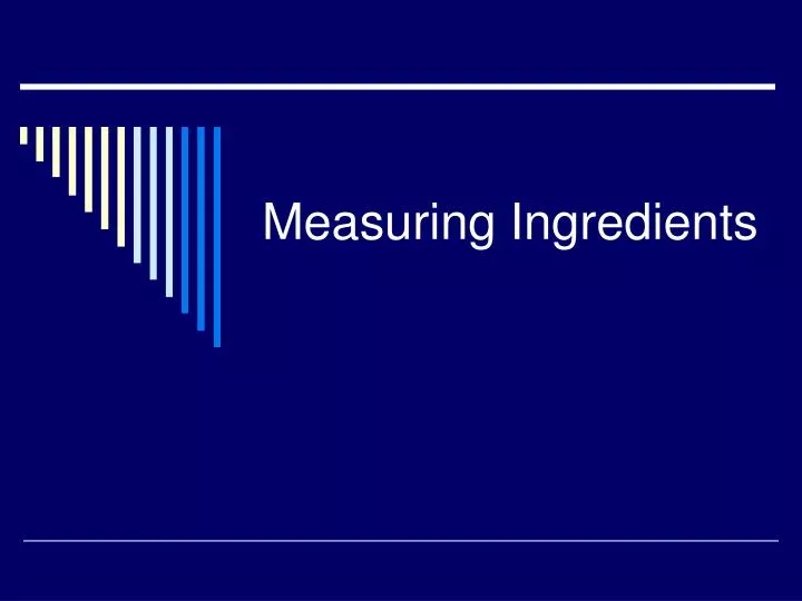 measuring ingredients