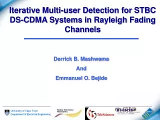 Iterative Multi-user Detection for STBC DS-CDMA Systems in Rayleigh Fading Channels