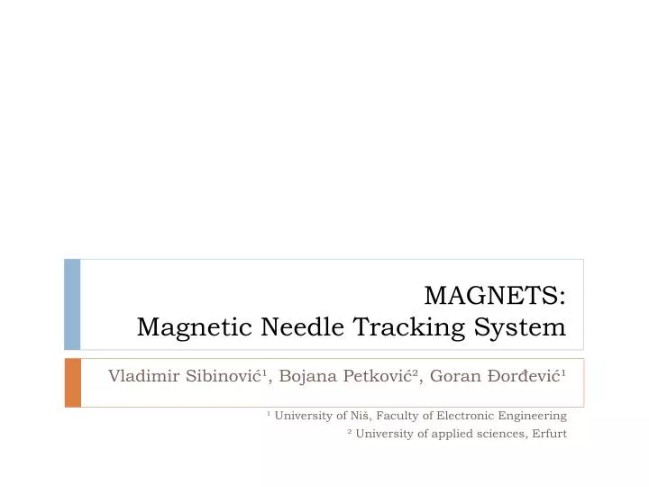 magnets magnetic needle tracking system