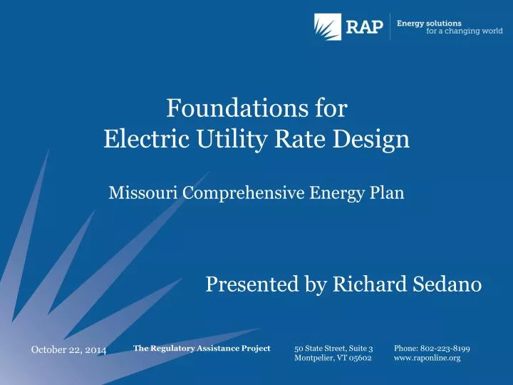 foundations for electric utility rate design