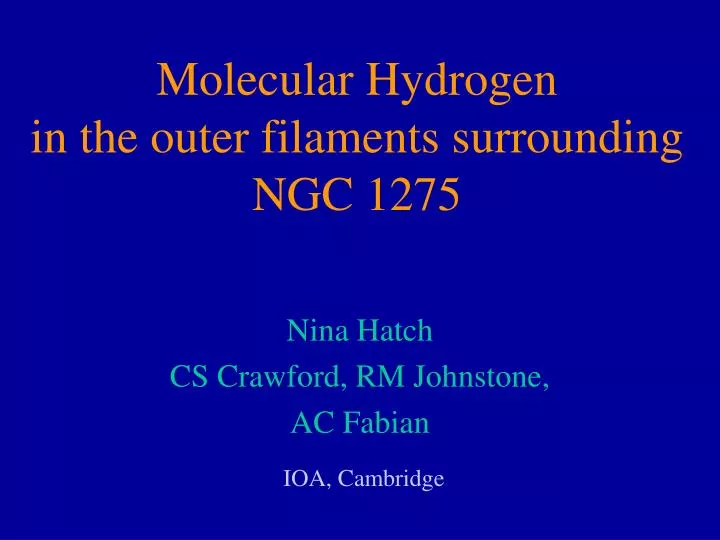 molecular hydrogen in the outer filaments surrounding ngc 1275