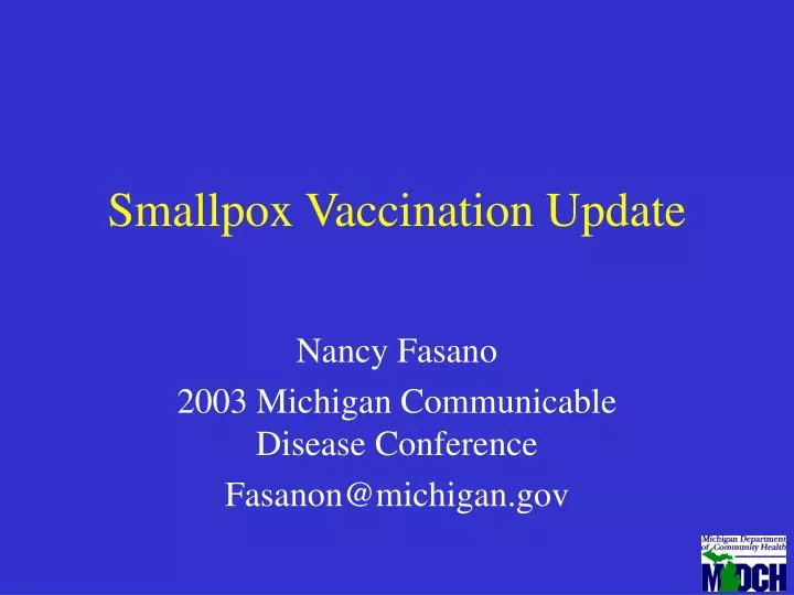 smallpox vaccination update