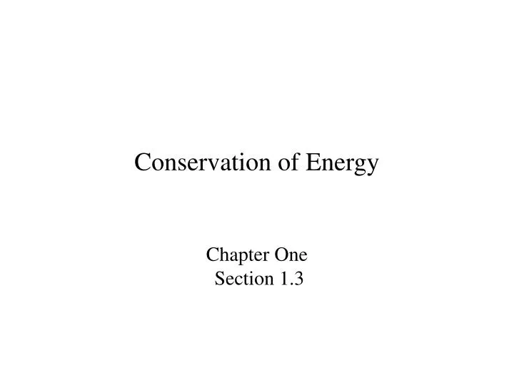 conservation of energy