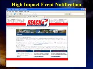 High Impact Event Notification