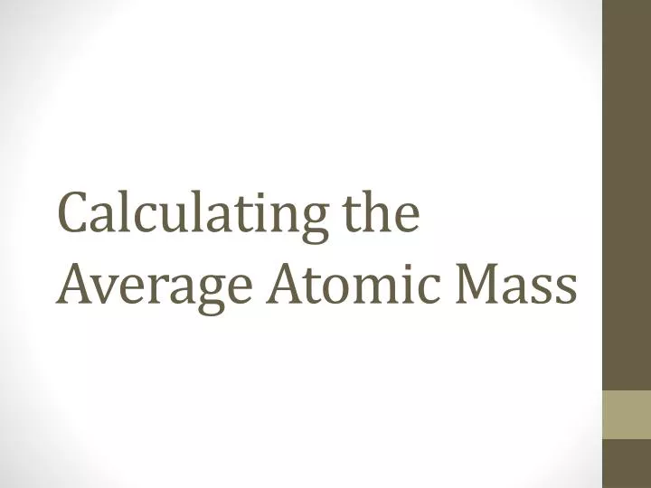 calculating the average atomic mass