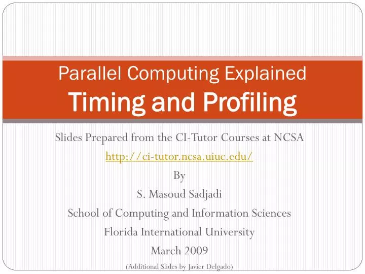 parallel computing explained timing and profiling