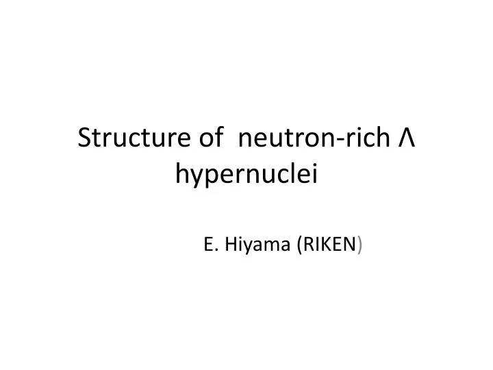 structure of neutron rich hypernuclei