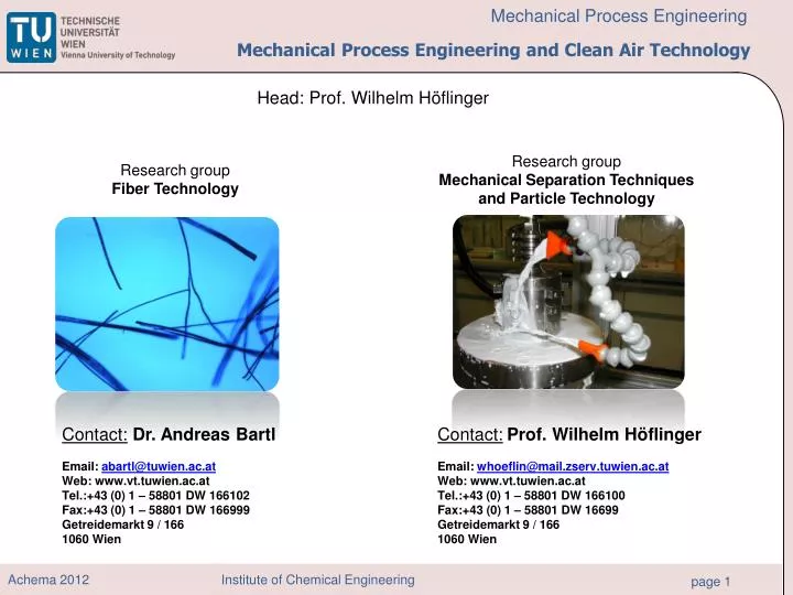 mechanical process engineering and clean air technology