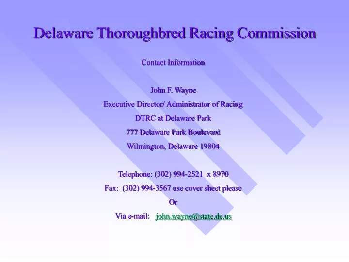 delaware thoroughbred racing commission
