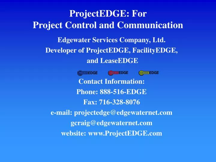 projectedge for project control and communication