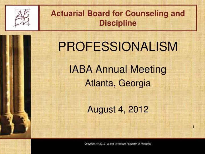 actuarial board for counseling and discipline