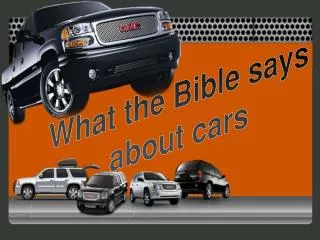 What the Bible says about cars
