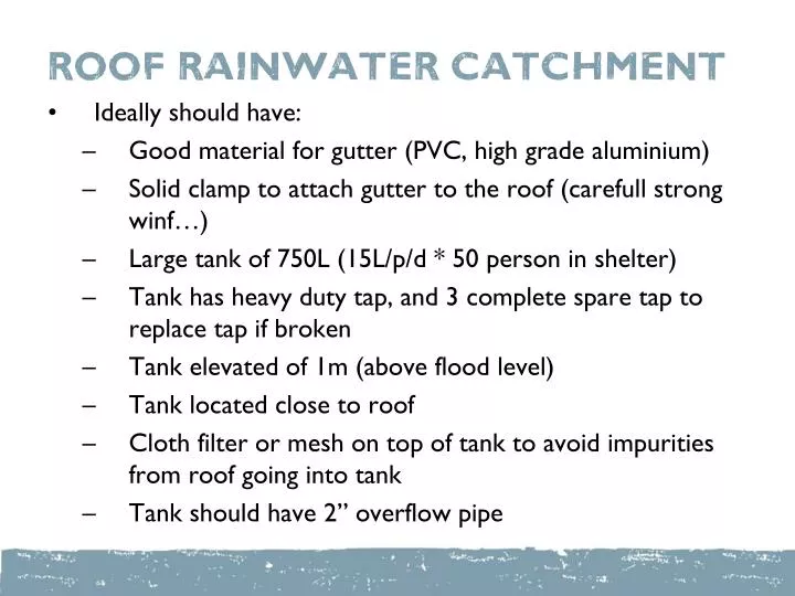 roof rainwater catchment