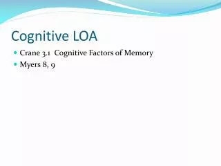 Cognitive LOA