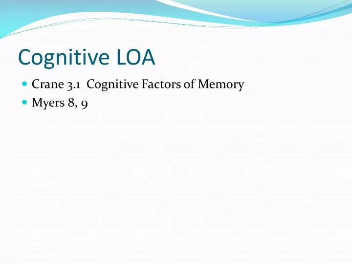 cognitive loa