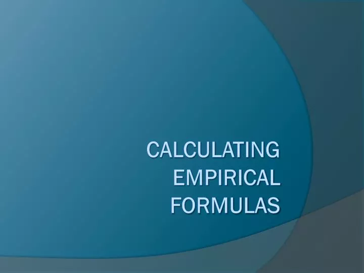 calculating empirical formulas