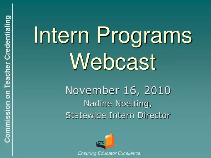 intern programs webcast