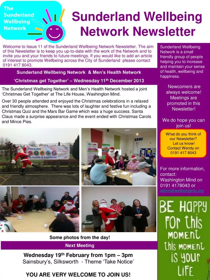 sunderland wellbeing network newsletter