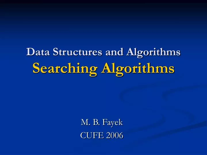data structures and algorithms searching algorithms