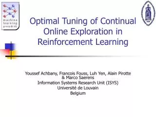 Optimal Tuning of Continual Online Exploration in Reinforcement Learning