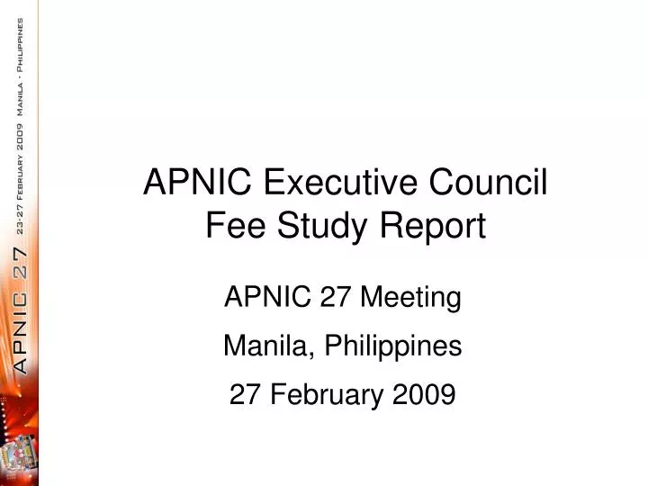 apnic executive council fee study report