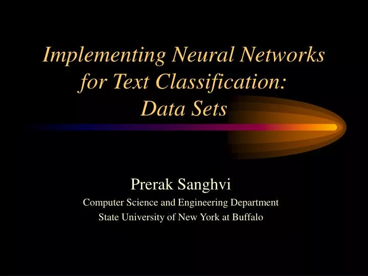 implementing neural networks for text classification data sets