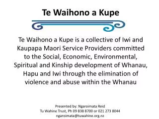 Te Waihono a Kupe