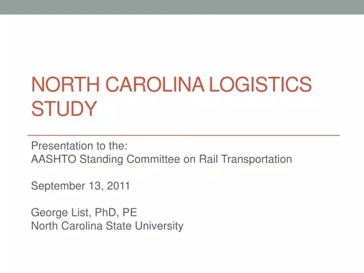 north carolina logistics study