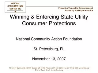 Winning &amp; Enforcing State Utility Consumer Protections