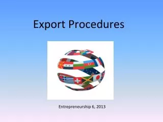 Export Procedures