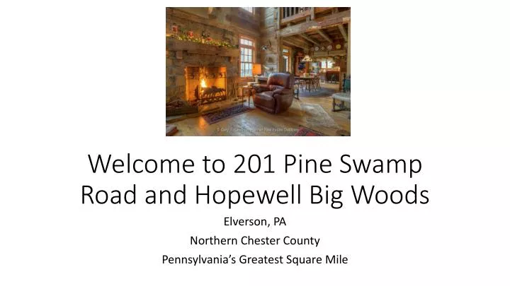 welcome to 201 pine swamp road and hopewell big woods
