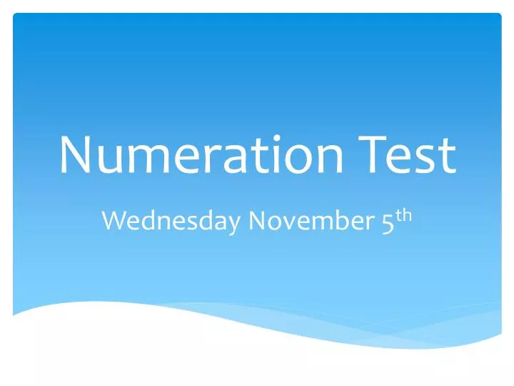 numeration test